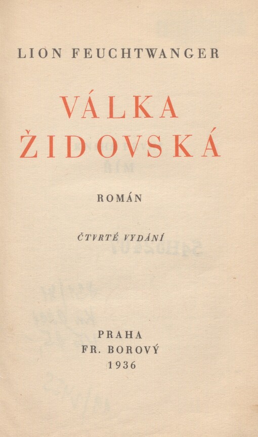 Válka židovská: román