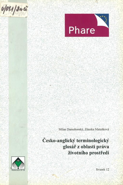 Česko-anglický terminologický glosář z oblasti práva životního prostředí