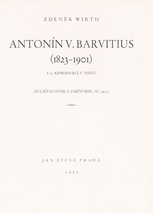 Antonín V. Barvitius: (1823-1901)