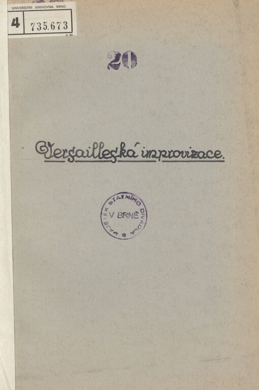 Versailleská improvizace: komedie o 1 dějství