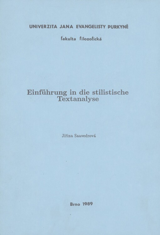 Einführung in die stilistische Textanalyse