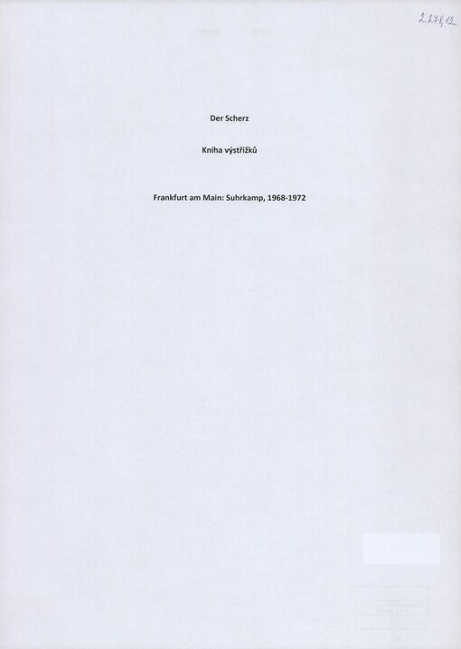 [Der Scherz]: [výstřižky recenzí díla] : [Suhrkamp]