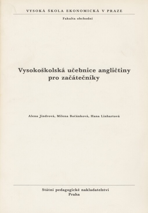 Vysokoškolská učebnice angličtiny pro začátečníky