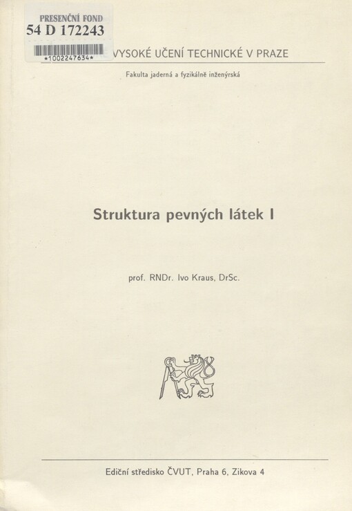 Struktura pevných látek. I. [Geometrická krystalografie]
