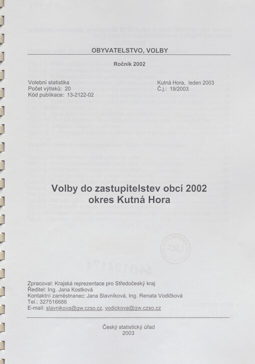 Volby do zastupitelstev obcí 2002. Okres Kutná Hora