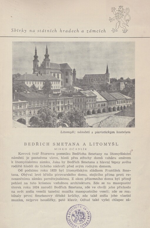 Bedřich Smetana a Litomyšl