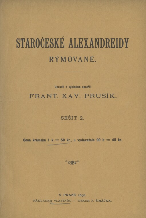 Staročeské Alexandreidy rýmované
