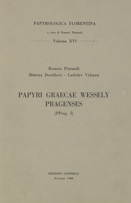 Papyri Graecae Wessely Pragenses