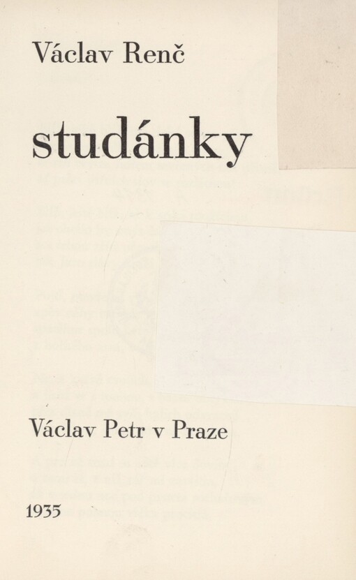 Studánky: [druhá kniha básní 1932-1935]