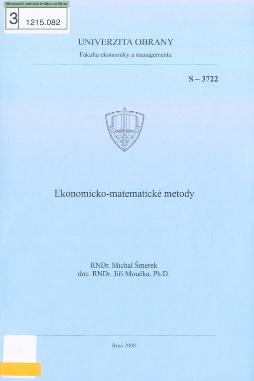 Ekonomicko-matematické metody: učební text pro distanční studium