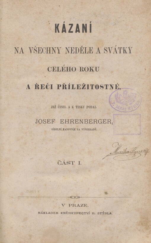 Kázaní na všechny neděle a svátky celého roku a řeči příležitostné