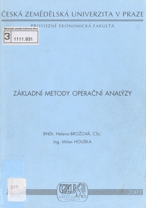 Základní metody operační analýzy