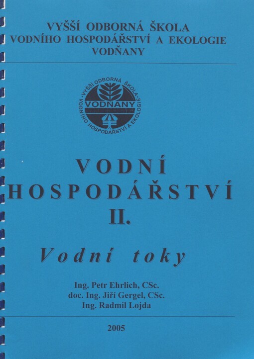 Vodní hospodářství II. Vodní toky