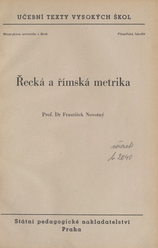 Řecká a římská metrika