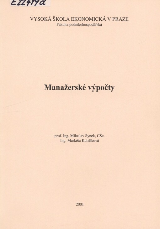 Manažerské výpočty