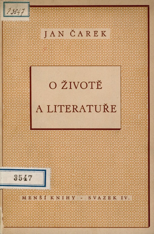 O životě a literatuře