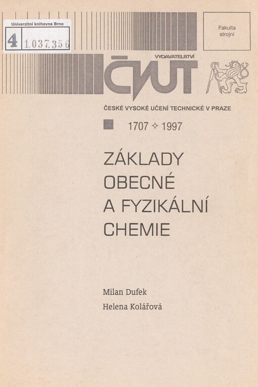 Základy obecné a fyzikální chemie