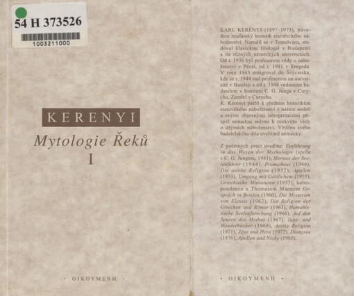 Mytologie Řeků. I. Příběhy bohů a lidí