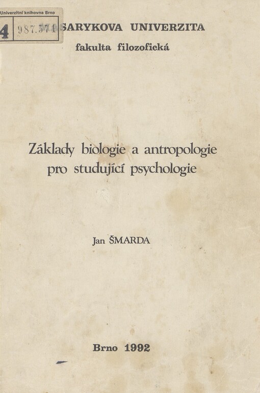 Základy biologie a antropologie pro studující psychologie