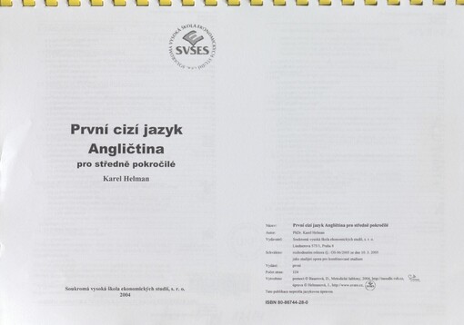 Angličtina pro středně pokročilé: první cizí jazyk