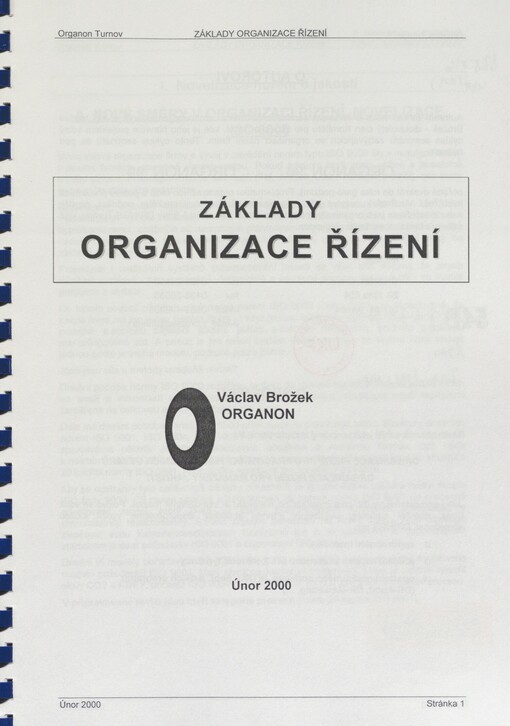Základy organizace řízení