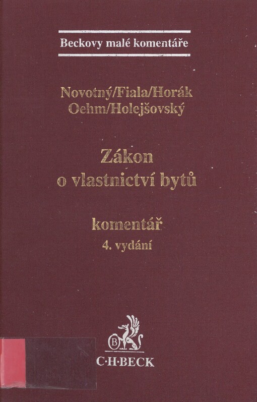 Zákon o vlastnictví bytů: komentář