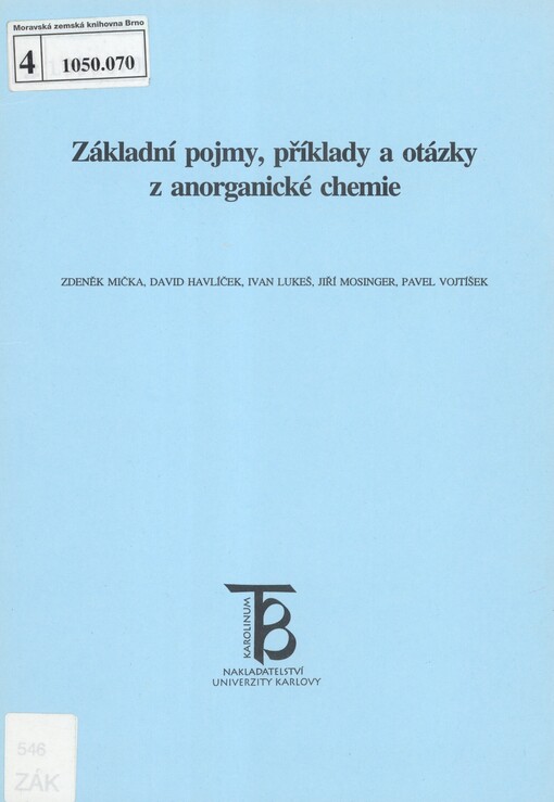 Základní pojmy, příklady a otázky z anorganické chemie