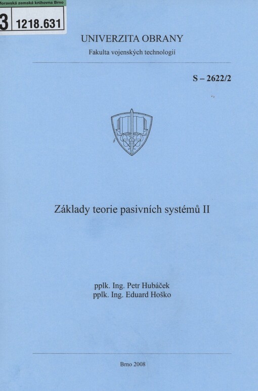Základy teorie pasivních systémů II