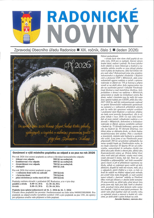 Radonické noviny : zpravodaj Obecního úřadu Radonice