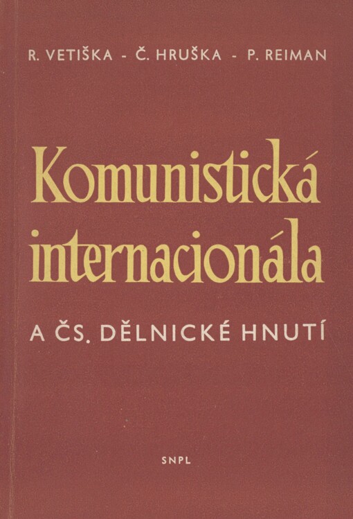 Komunistická internacionála a čs. dělnické hnutí: Sborník