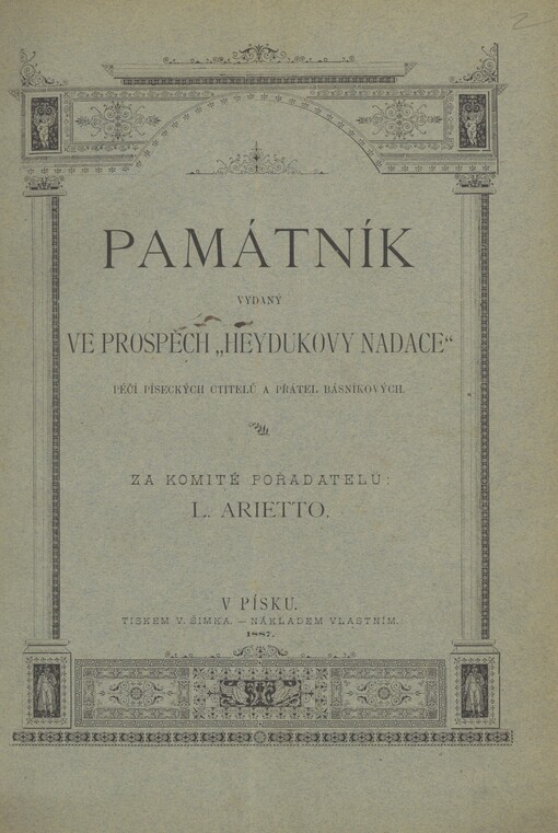 Památník vydaný ve prospěch 