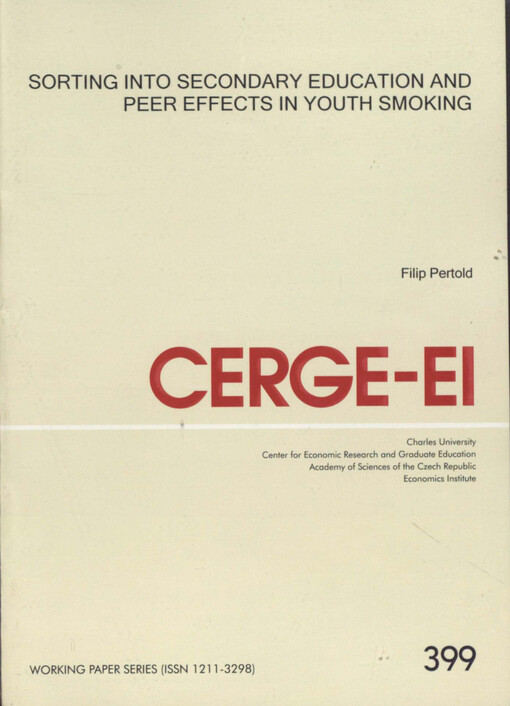 Sorting into secondary education and peer effects in youth smoking
