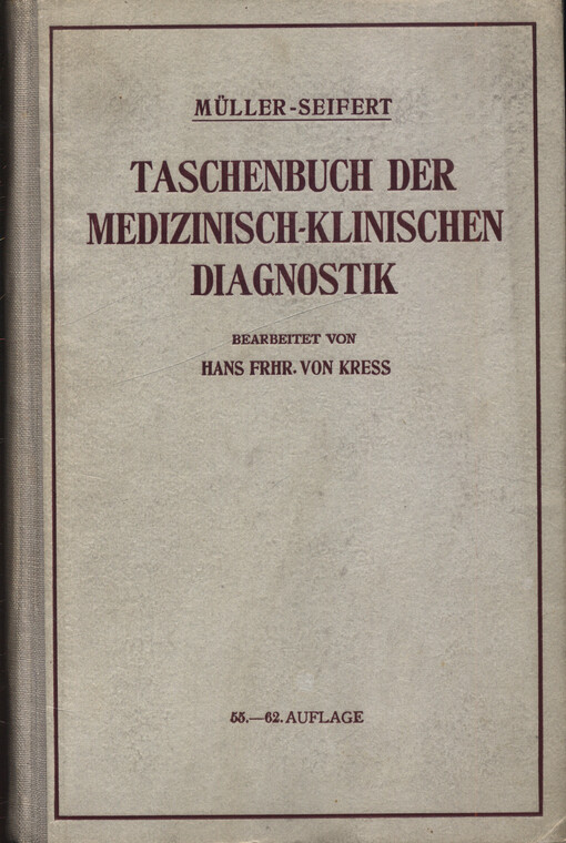 Taschenbuch der medizinisch - klinischen Diagnostik