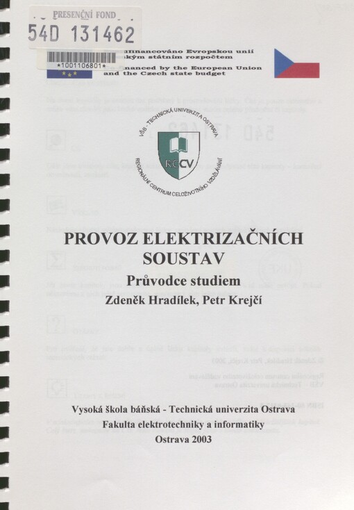 Provoz elektrizačních soustav: průvodce studiem