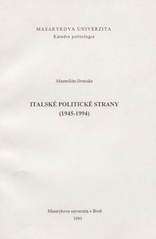 Italské politické strany: (1945-1994)