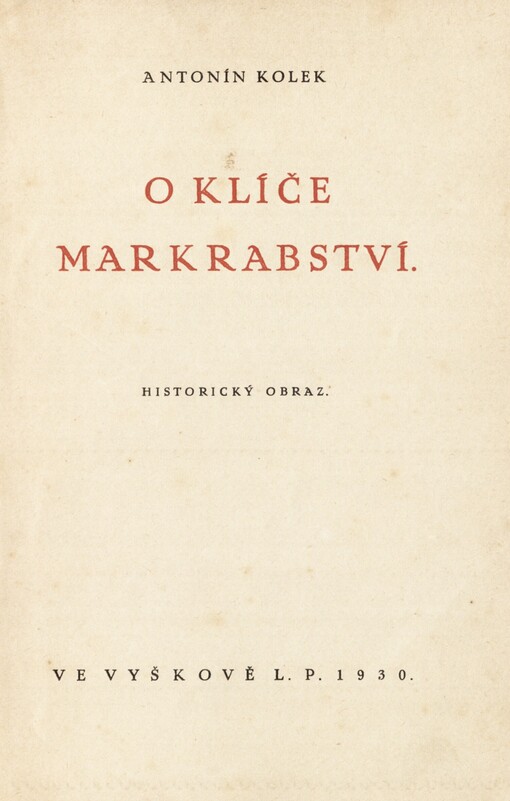 O klíče markrabství: historický obraz