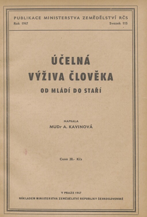 Účelná výživa člověka od mládí do stáří