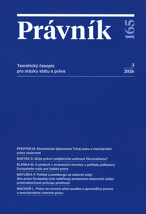 Právník : teoretický časopis pro otázky státu a práva