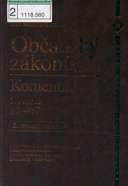 Občanský zákoník: komentář : podle stavu k 1.3.2003