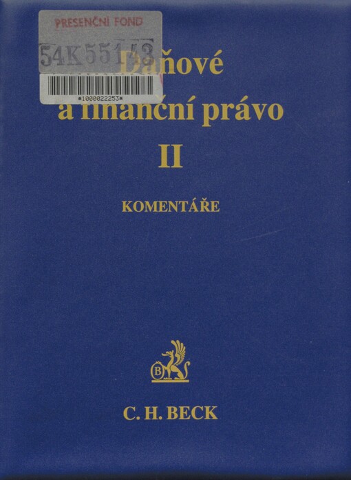 Daňové a finanční právo II: komentáře