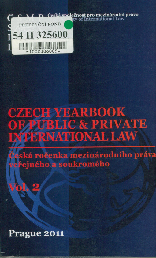Czech yearbook of public & private international law = Česká ročenka mezinárodního práva veřejného a soukromého