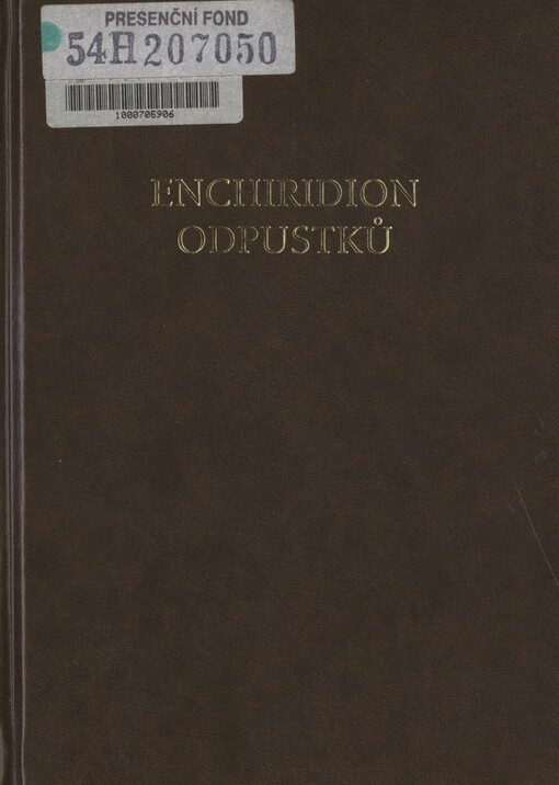 Enchiridion odpustků: předpisy a ustanovení o odpustcích