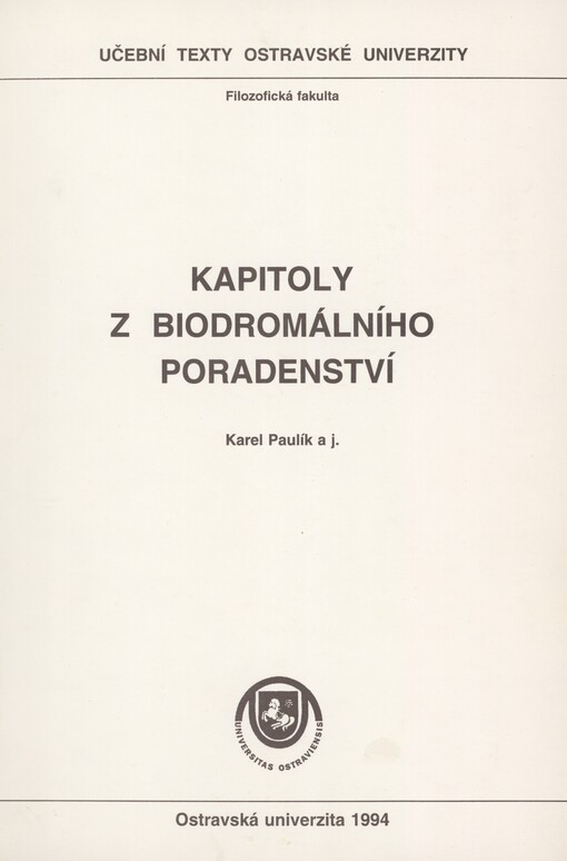Kapitoly z biodromálního poradenství: studenti denního a distančního studia