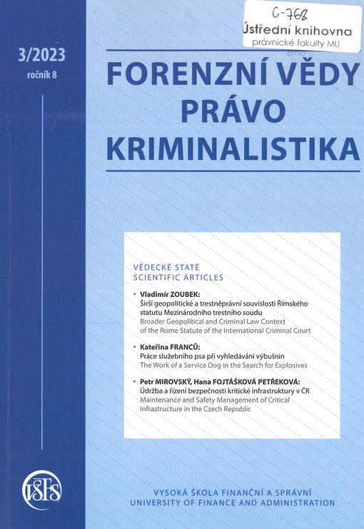 Forenzní vědy, právo, kriminalistika