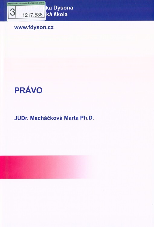 Právo [sic]: studijní opory pro studijní programy s kombinovanou formou studia