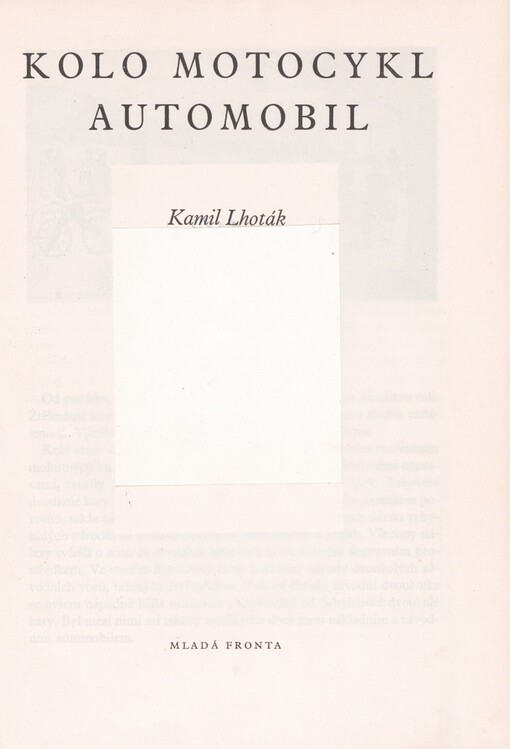 Kolo, motocykl, automobil