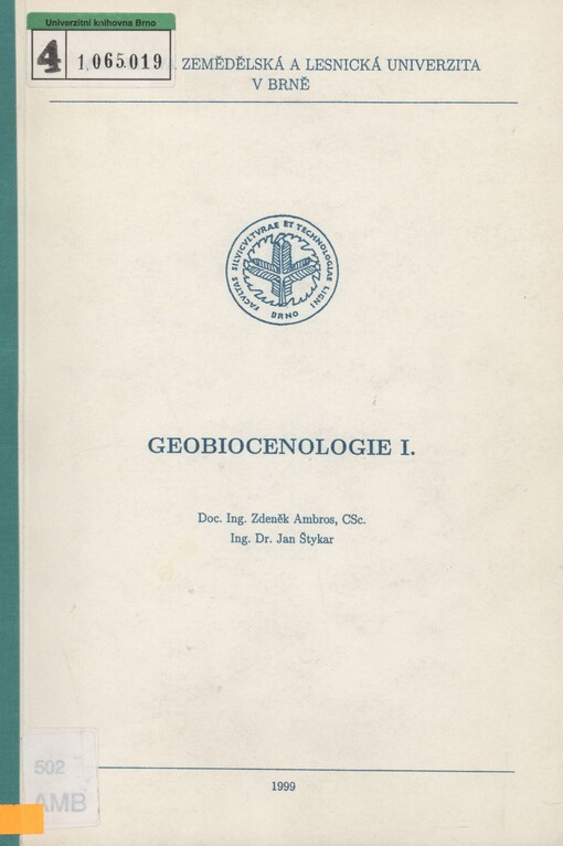 Geobiocenologie I