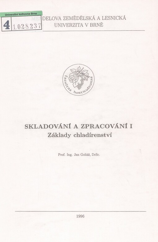 Skladování a zpracování I: základy chladírenství