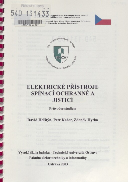 Elektrické přístroje spínací, ochranné a jisticí: průvodce studiem