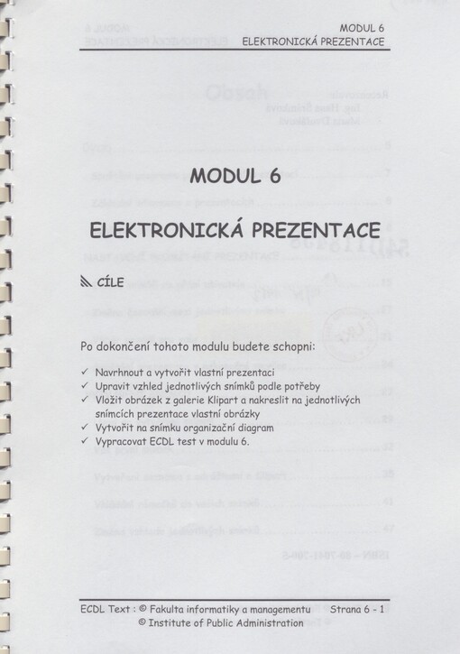 Modul 6 - Elektronická prezentace